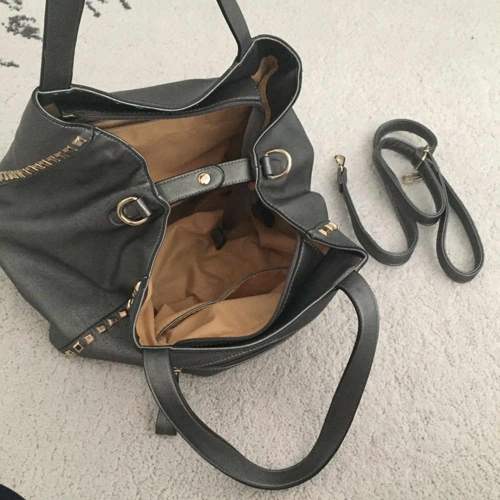 Pewter bag with gold studs - Picture 5 of 8